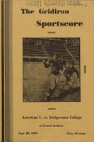 The Gridiron Sportscore, American University vs. Bridgewater College football program, 28 September 1935