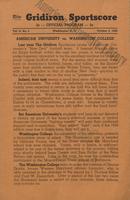 The Gridiron Sportscore, American University vs. Washington College football program, 03 October 1936