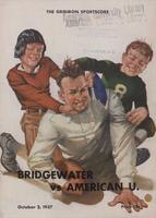 The Gridiron Sportscore, American University vs. Bridgewater College football program, 02 October 1937