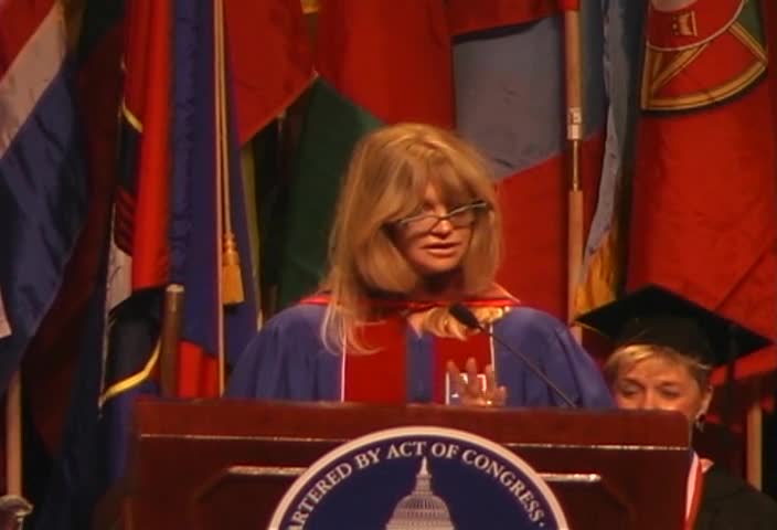 Goldie Hawn Commencement Address, 115th Commencement, College of Arts and Sciences, Spring 2002