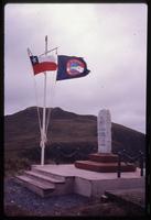 Cape Horn monument and Chilean and Cape Horn flags