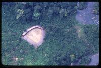 Aerial view of a Yanomami village with a shabono dwelling, Venezuela