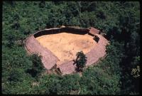 Aerial view of a traditional Yanomami shabono dwelling, Venezuela