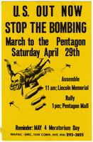 U.S. out now: Stop the bombing; March to the Pentagon