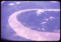 Aerial view of river from flight to Leticia