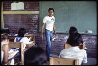 A Cuban math teacher address his class at a public school, Nicaragua