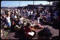 Bustling market scene with vendors selling fresh produce, Managua, Nicaragua