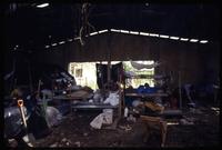 Interior of a building full of supplies along the Coco River, Sáupuka, Nicaragua