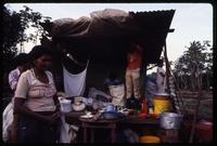 Miskito people setting up supplies in their homeland along the Coco River, Sáupuka, Nicaragua