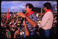 Daniel Ortega addresses his supporters two days after the general election, Nicaragua