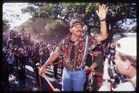 Daniel Ortega waves to the crowd during his campaign for the general election, Nicaragua