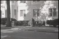 View of the activity around a Relief for Biafra stand outside the Mary Graydon Center, American University, 05 October 1968