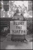 Close-up of a Relief for Biafra stand, American University, 05 October 1968