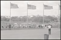 An anti-war march reaches the Washington Monument on its way to the Sylvan Theater, 26 October 1968