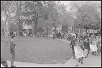 Anti-war demonstrators march from DuPont Circle on their way to a rally at the Sylvan Theater, 26 October 1968