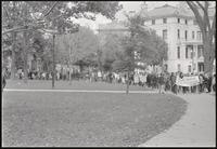Anti-war demonstrators set out on a march from DuPont Circle to the Sylvan Theater, 26 October 1968