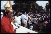 Bishop Bosco Vivas speaks to a crowd gathered for a Nicaraguan religious service, Managua, Nicaragua