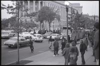 May Day protesters block traffic along Pennsylvania Ave in front of the Federal Trade Commission, 01-03 May 1971