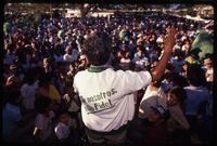 Fidel Chávez Mena, presidential candidate from the Christian Democratic Party, speaks to his supporters at a campaign rally, El Salvador