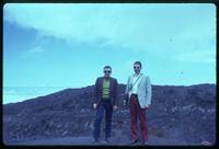 Jack Child and Captain Emerson standing near Irazú crater