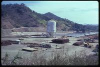 View of silo on Cerrón Grande Hydroelectric dam construction site