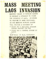Mass meeting; Laos invasion
