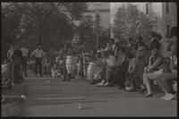 Drummers play as a crowd listens to the music at Dupont Circle in Washington, D.C., undated