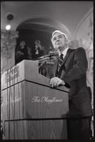 Senator Eugene McCarthy delivers an address at the Unity Day Rally hosted in the Mayflower Hotel, Washington, D.C., 10 November 1968