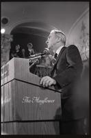Senator Eugene McCarthy gives an address at the Unity Day Rally hosted in the Mayflower Hotel, Washington, D.C., 10 November 1968