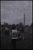 Anti-nuclear power demonstrators gather on the National Mall during their protest in Washington, D.C., 06 May 1979