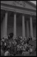 The press photograph protesters on the U.S. Capitol Building steps during a protest against chemical and biological warfare, Washington, D.C., 04 August 1969