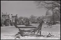 Farmer and tractor encampment on the National Mall near the U.S. Capitol Building as part of the second Tractorcade movement in Washington, D.C., 28 February 1979