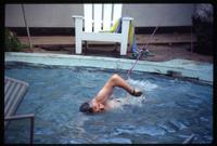 Close view of Jack Child swimming at "Hotelito"
