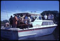 Tourists on small yacht on Lake Nicaragua