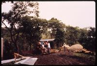 Workers taking a break at ex-Contra camp construction site supported by International Support and Verification Commission - Organization of American States