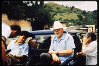 Jack Child and others sitting in truck bed en route to Yalí