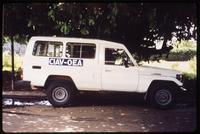 International Support and Verification Commission - Organization of American States Jeep parked at the former 380 Contra camp 