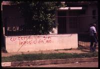 "Concertacion sin imposición no" written on wall in Managua