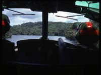 View of Chagres River from inside of helicopter