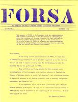 FORSA Newsletter, Volume 1, November 1978