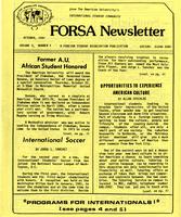 FORSA Newsletter, Volume 3, Number 2, October 1981