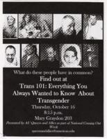 Trans 101 original flyer