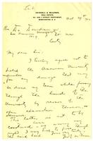 Letter from John McLeran to Dr. Davidson indemnifying American University of an potential harm to his team when he crosses American University's property, 1902 October 29