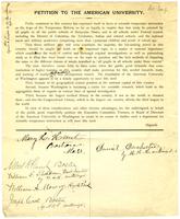 Petition to the American University, 1894 September 12