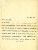 Letter to Rev. C.H. Leeson, 1900 April 20