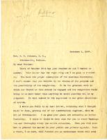 Letter from Rev. Wilbur L. Davidson to Rev. D.B. Johnson, 1907 November 01