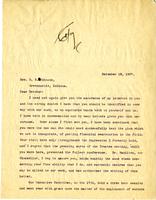 Letter from Rev. Wilbur L. Davidson to Rev. D.B. Johnson, 1907 December 19