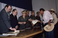 Farmer Receives Land Grant From Salvadoran President and Minister of Defense