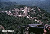 US-Supplied Salvadoran Army UH-1 Helicopter Over Central El Salvador