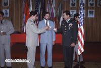 General Vides Casanova Toasts Outgoing U.S. Col. Waghelstein In San Salvador